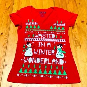 Wasted in a winter wonderland ugly sweater T-shirt